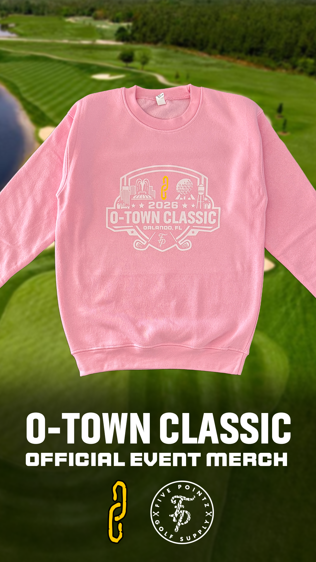 Gold Links x FP "O-Town Classic" Pink Crewneck