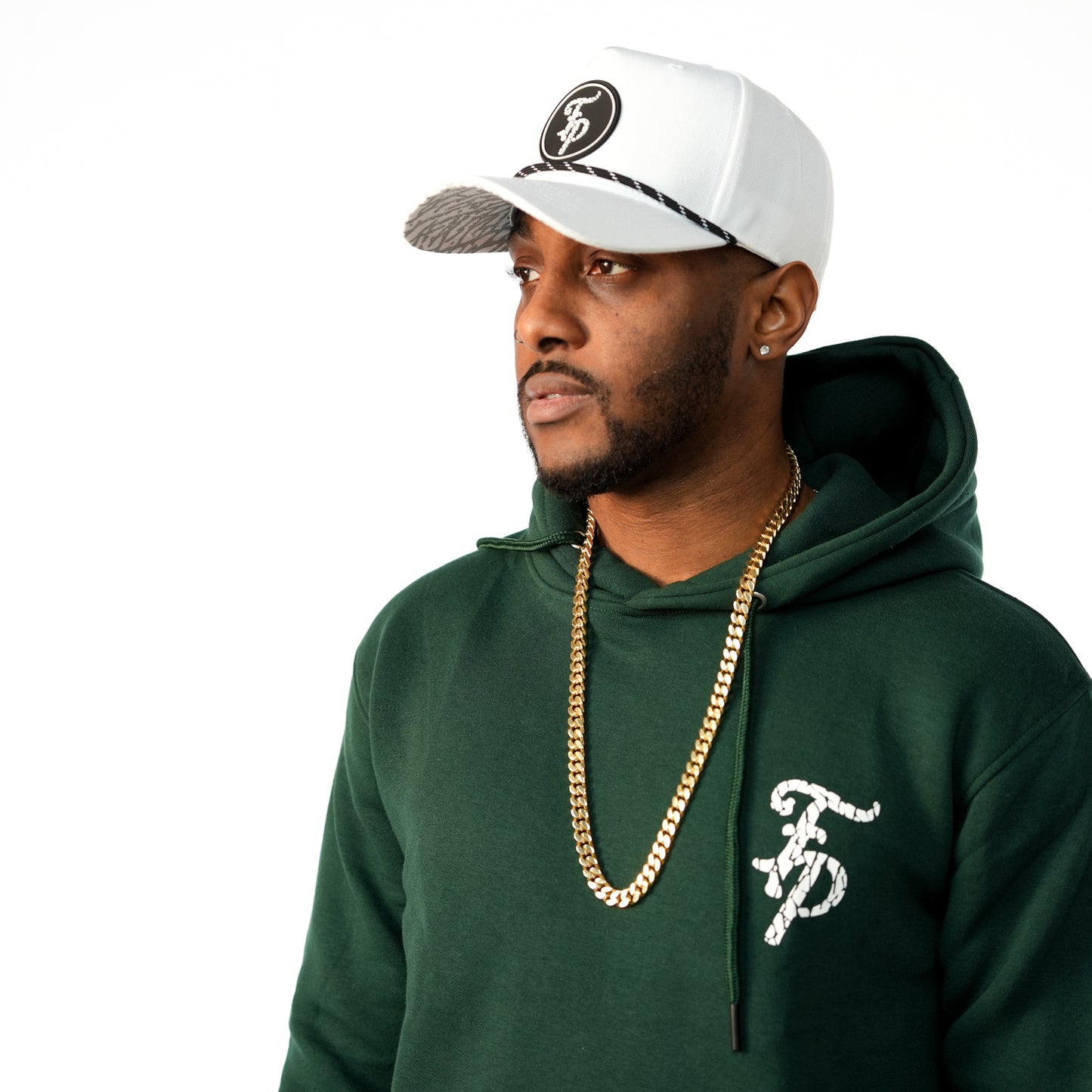 Hunter Green Monogram “FP” Logo Hoodie